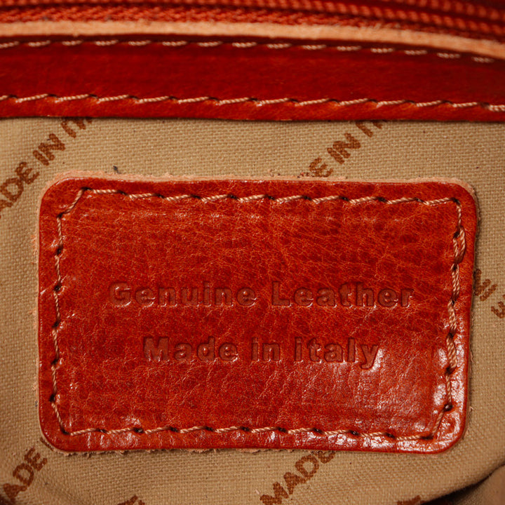 Herren Ledertasche in Hellbraun mit Klappe VIAVERDI Made in Italy Florence Line