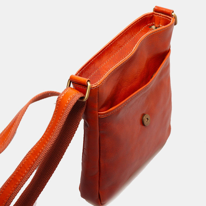 Herren Ledertasche in Hellbraun mit Klappe VIAVERDI Made in Italy Florence Line