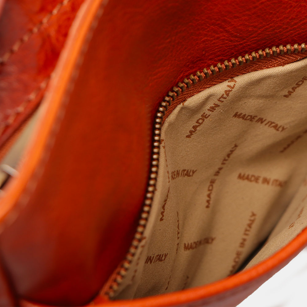Herren Ledertasche in Hellbraun mit Klappe VIAVERDI Made in Italy Florence Line