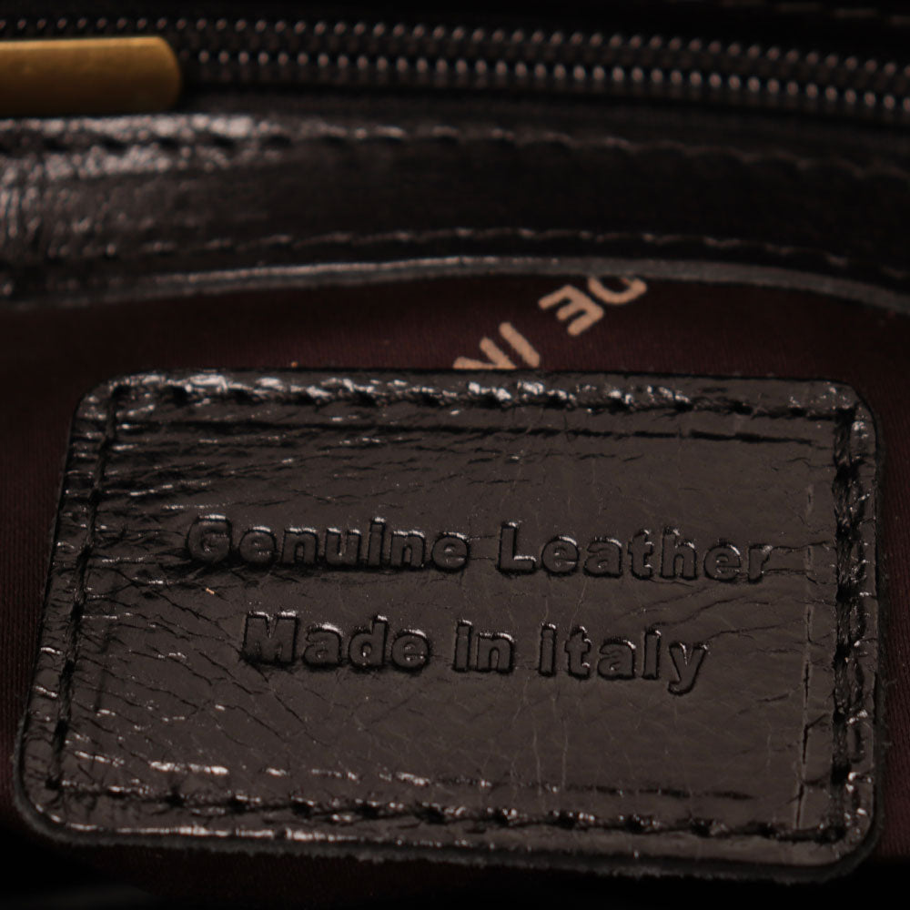 Borsello Uomo in Pelle Nero con Patta VIAVERDI Made in Italy Linea Firenze