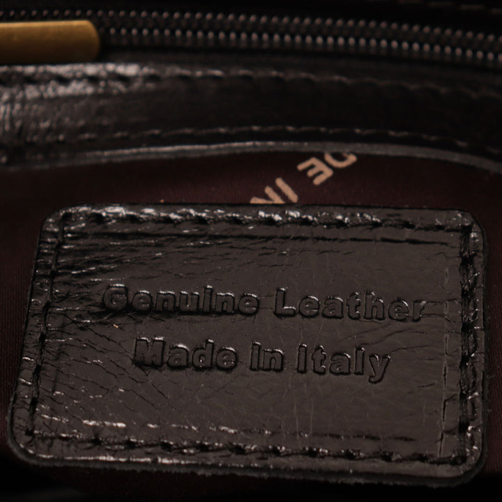 Borsello Uomo in Pelle Nero con Patta VIAVERDI Made in Italy Linea Firenze