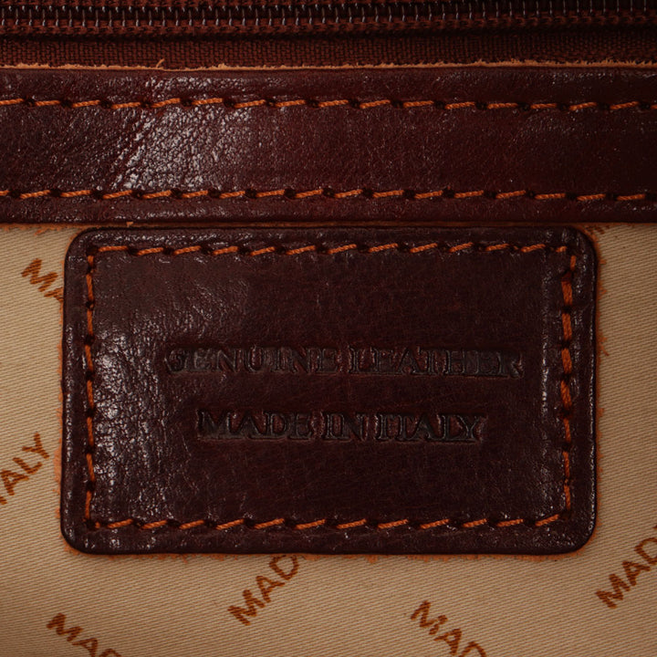 Reisetasche aus braunem Leder VIAVERDI, hergestellt in Italien, Linie Florence