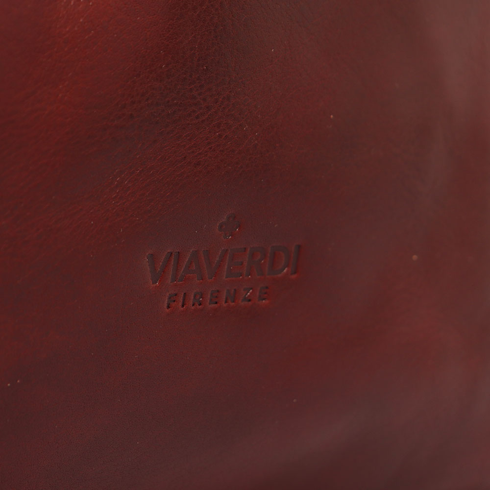 Reisetasche aus braunem Leder VIAVERDI, hergestellt in Italien, Linie Florence