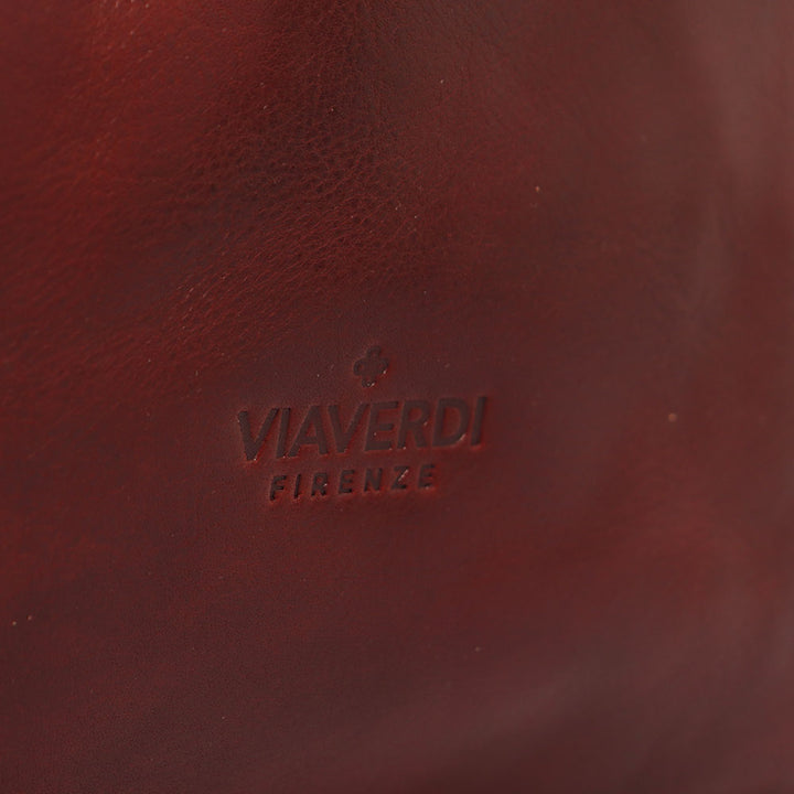 Reisetasche aus braunem Leder VIAVERDI, hergestellt in Italien, Linie Florence