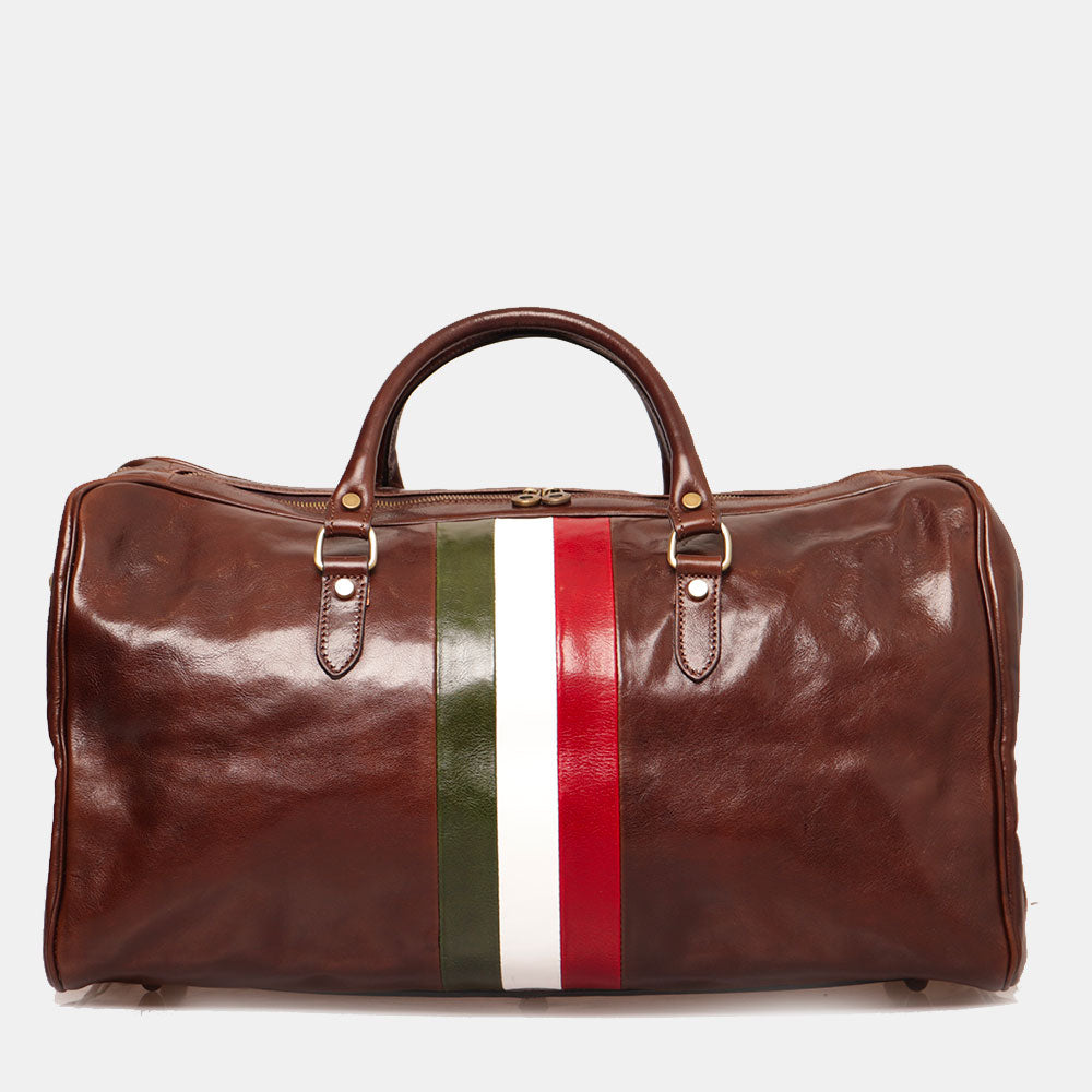 Borsone da Viaggio in Pelle Testa di Moro VIAVERDI Made in Italy Linea Firenze