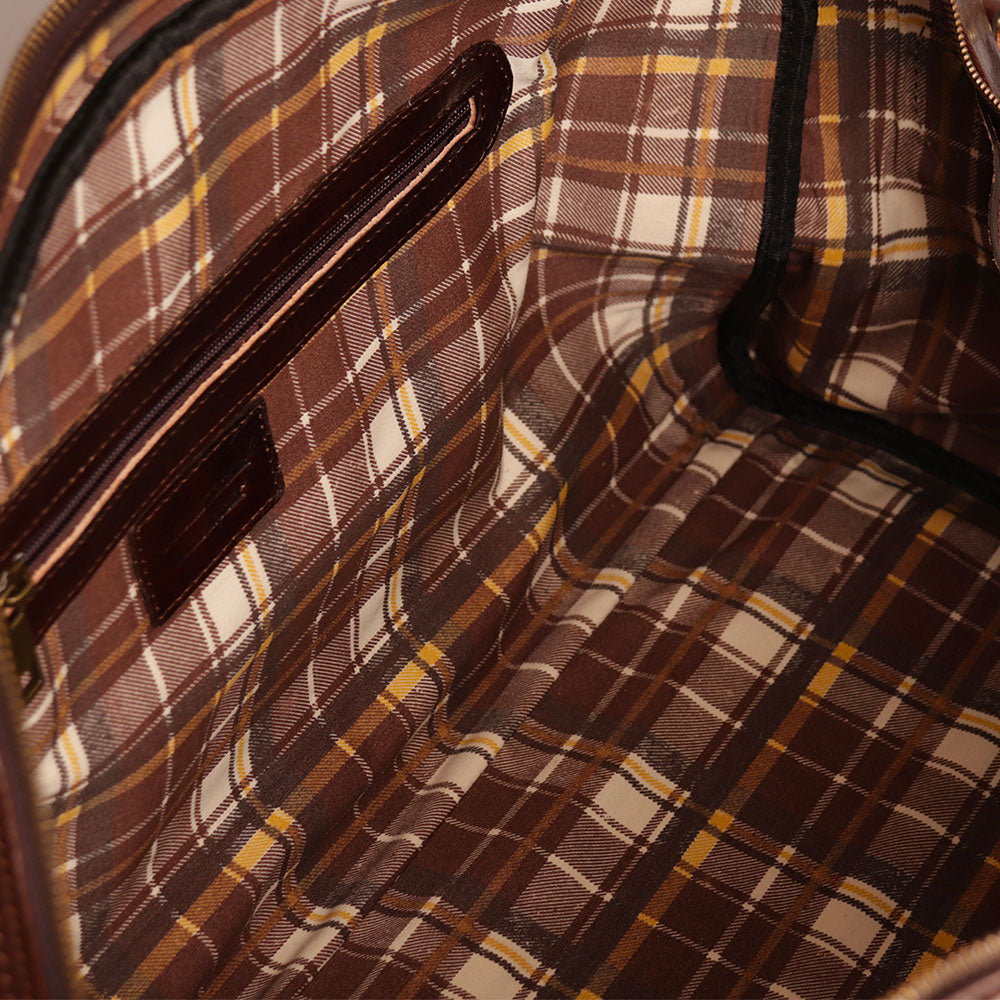 Borsone da Viaggio in Pelle Testa di Moro VIAVERDI Made in Italy Linea Firenze