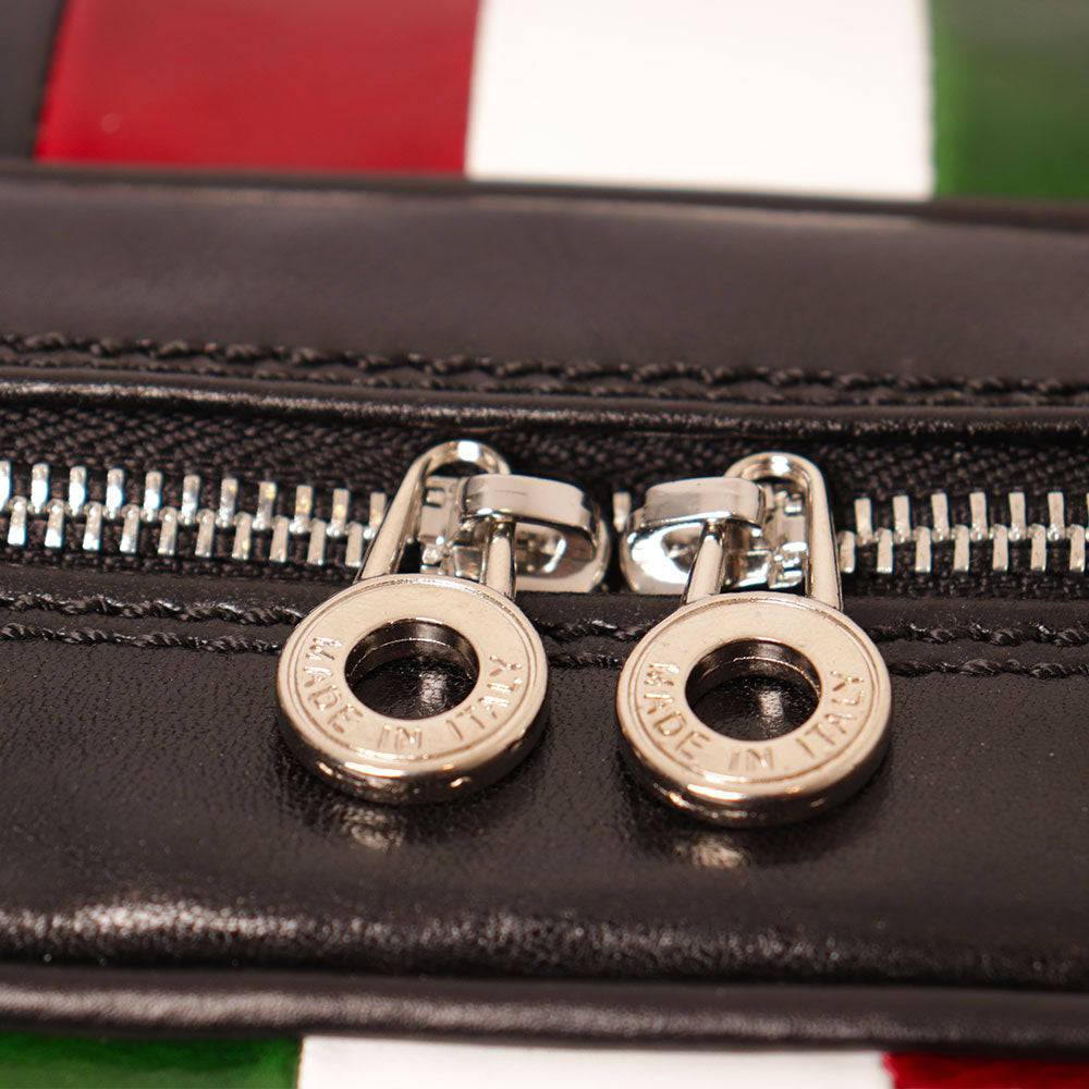 Borsone da Viaggio in Pelle Nero VIAVERDI Made in Italy Linea Firenze