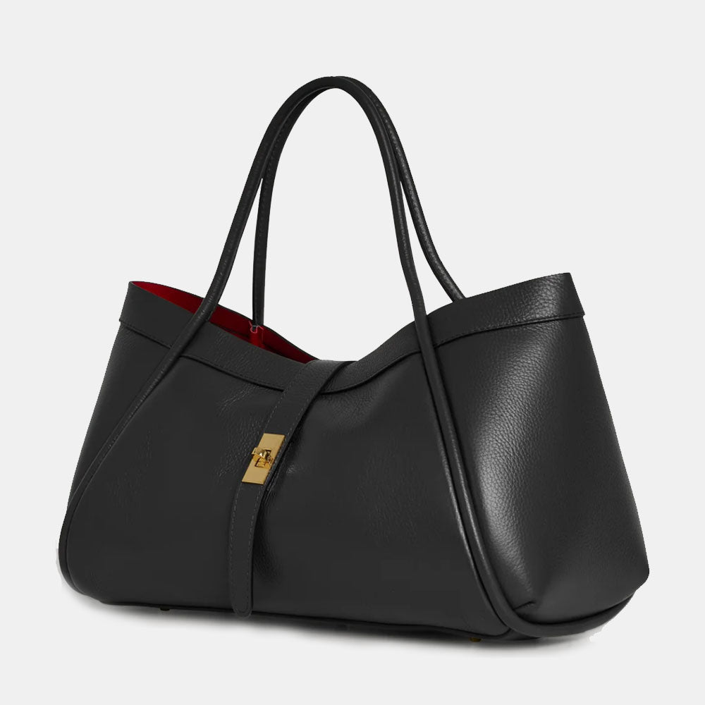 Borsa Donna a Spalla VIAVERDI in Pelle Nera Made in Italy linea Cortona