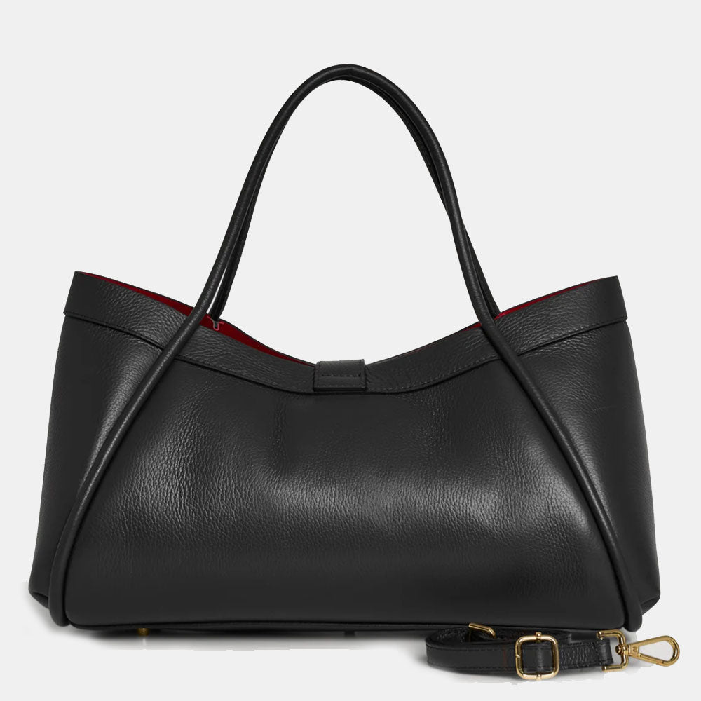 Borsa Donna a Spalla VIAVERDI in Pelle Nera Made in Italy linea Cortona