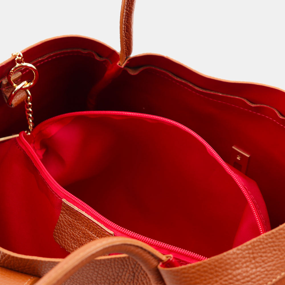 VIAVERDI Women's Shoulder Bag in Brown Suede and Leather, Made in Italy, Cortona Line