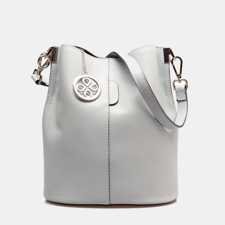 Beuteltasche mit Schultergurt VIAVERDI aus Zuckerpapierleder Made in Italy Capalbio-Linie