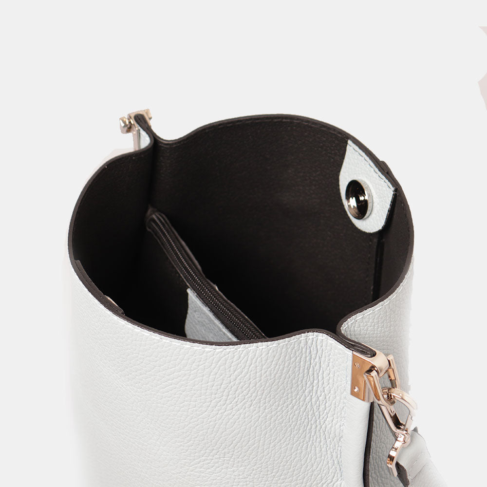 Beuteltasche mit Schultergurt VIAVERDI aus Zuckerpapierleder Made in Italy Capalbio-Linie