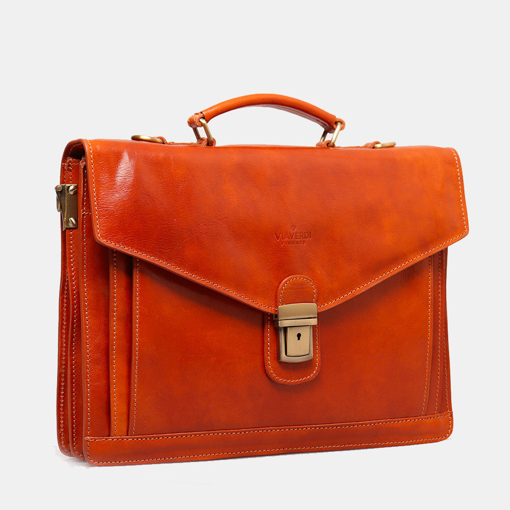 Cheval Firenze Cartella Business William - Vera Pelle Made In Italy - 37x27x5,5 Cm - Porta Computer 15,6''