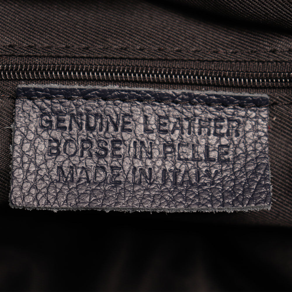 Borsa a Mano con Tracolla VIAVERDI in Pelle Blu Made in Italy linea Castiglione