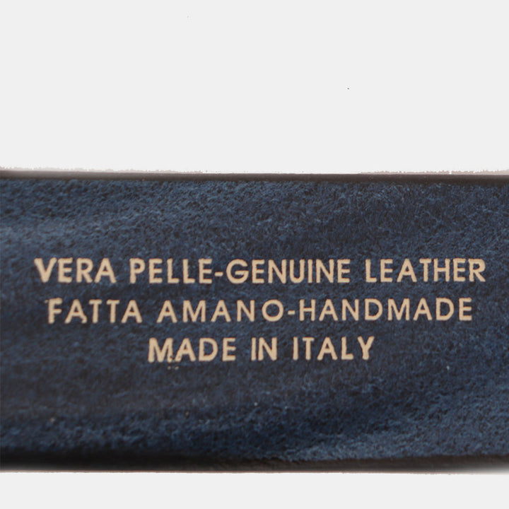 Cintura Uomo in Cuoio Blu VIAVERDI Made in Italy linea Firenze