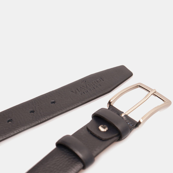 Cintura Uomo in Pelle Blu VIAVERDI Made in Italy linea Firenze