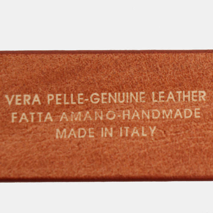 Cintura Uomo in Cuoio Marrone Chiaro VIAVERDI Made in Italy linea Firenze