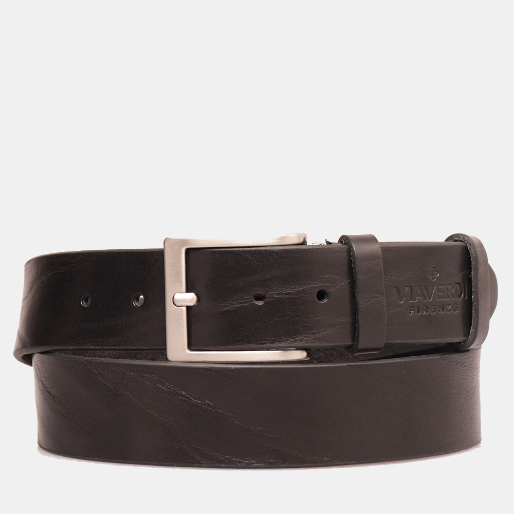 Cintura Uomo In Pelle STARKHIDE - Fibbia Cromata Staccabile - Larghezza 3.2 Cm - Regalo In Scatola - Taglia Medium - 3