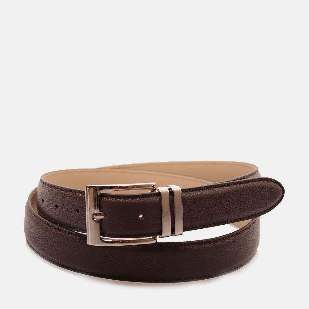 Cintura Uomo in Pelle Marrone 3.5cm VIAVERDI Made in Italy linea Firenze