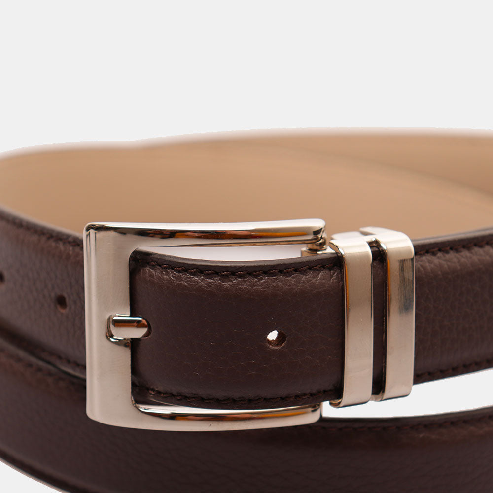 Cintura Uomo in Pelle Marrone 3.5cm VIAVERDI Made in Italy linea Firenze