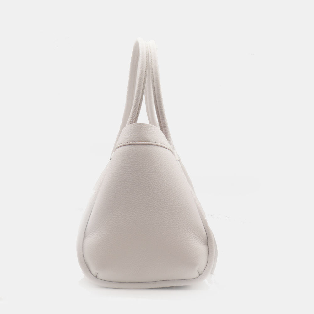 Borsa Donna a Spalla VIAVERDI in Pelle Bianca Chiaro Made in Italy linea Cortona