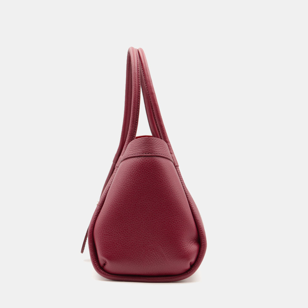 Borsa Donna a Mano VIAVERDI in Pelle Bordeaux Made in Italy linea Cortona