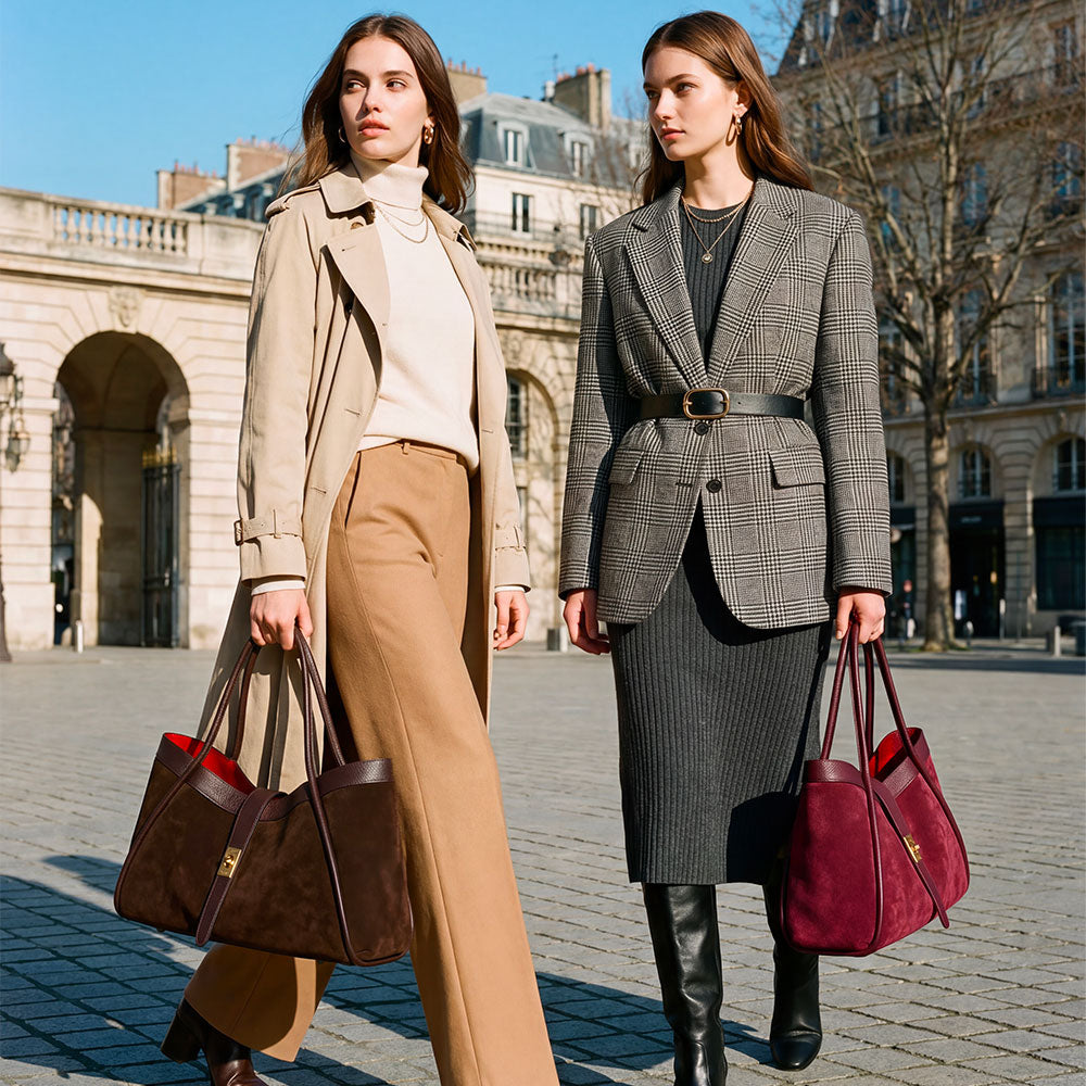 Borsa Donna a Spalla VIAVERDI in Camoscio e Pelle Bordeaux Made in Italy linea Cortona