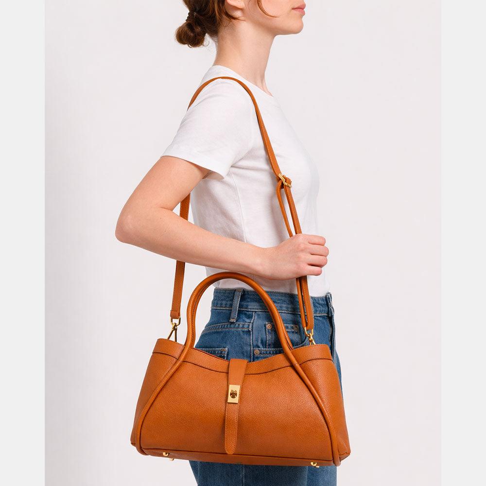 Borsa Donna a Spalla VIAVERDI in Pelle Rosa Made in Italy linea Cortona