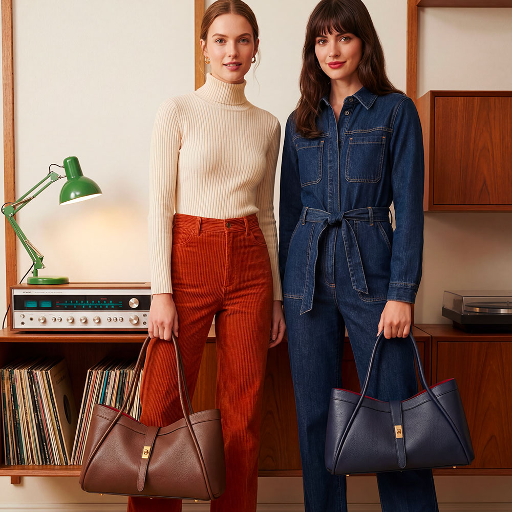 VIAVERDI Women's Shoulder Bag in Blue Leather Made in Italy, Cortona Line