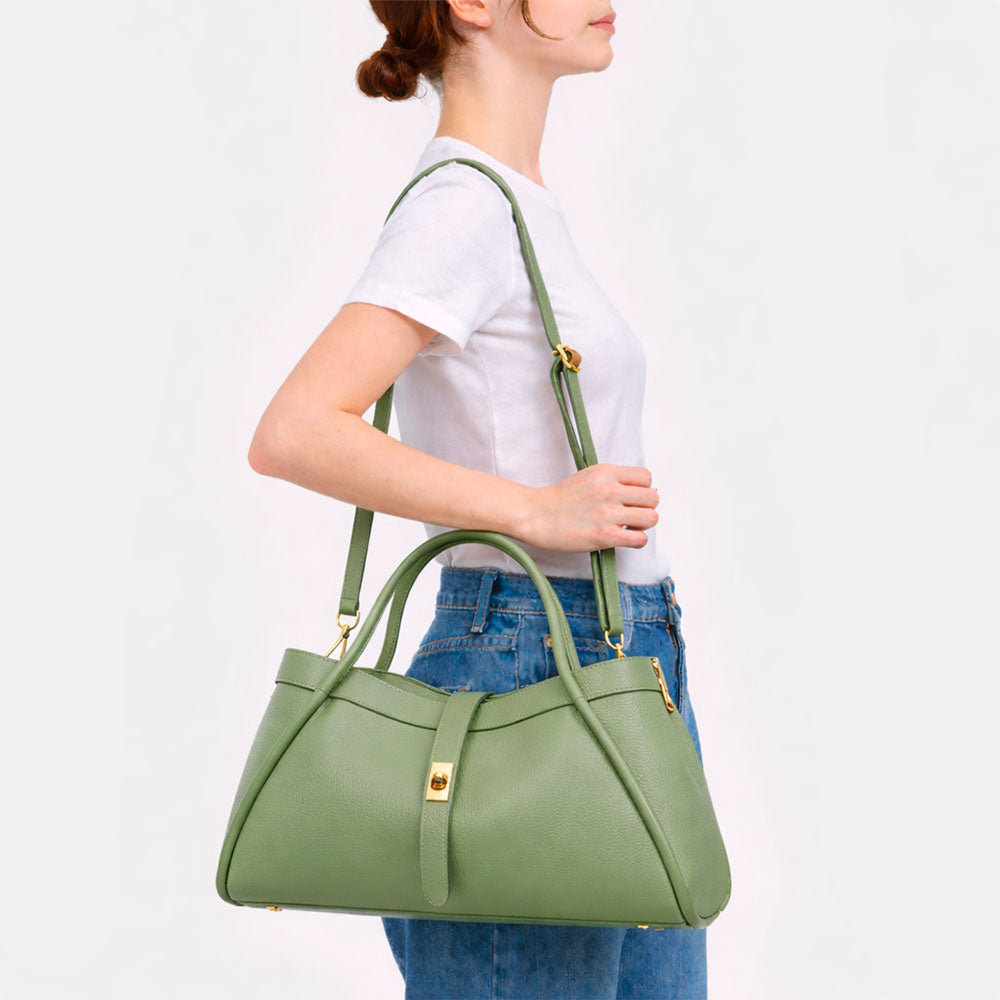 Borsa Donna a Spalla VIAVERDI in Pelle Bianca Chiaro Made in Italy linea Cortona