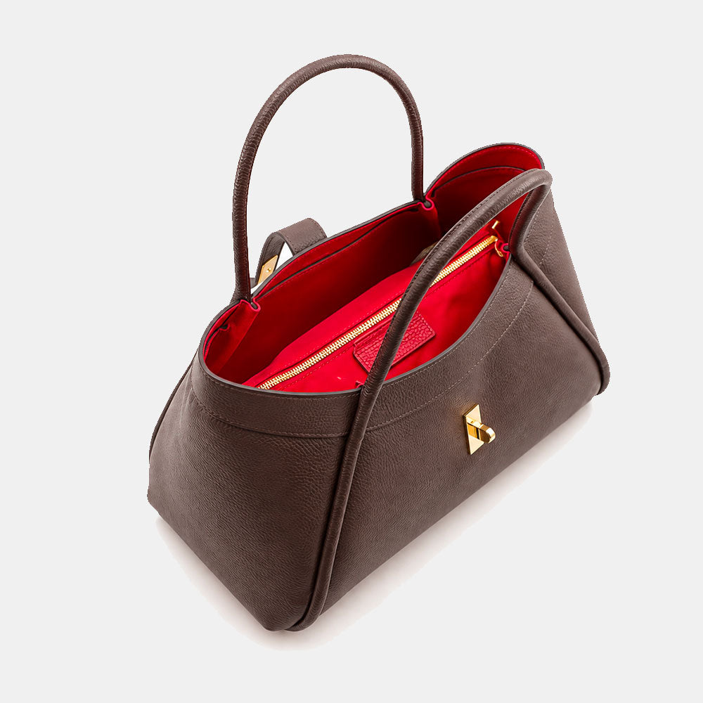 VIAVERDI Women's Shoulder Bag in Black Leather Made in Italy, Cortona Line