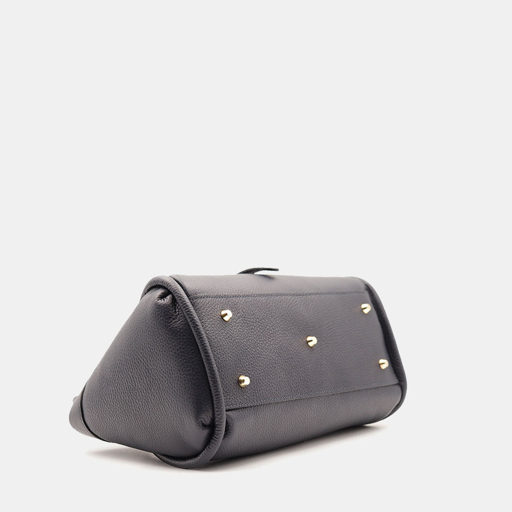 Borsa Donna a Mano VIAVERDI in Pelle Blu Made in Italy linea Cortona