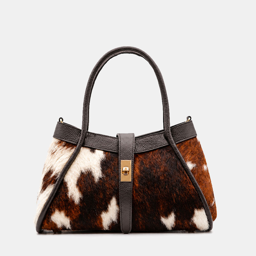 Borsa Donna a Mano VIAVERDI Pelle e Cavallino Muccato Made in Italy linea Cortona