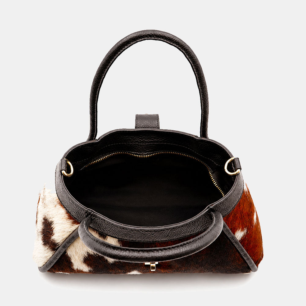 Borsa Donna a Mano VIAVERDI Pelle e Cavallino Muccato Made in Italy linea Cortona
