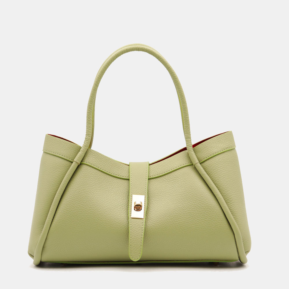 Borsa Donna a Mano VIAVERDI in Pelle Verde Made in Italy linea Cortona