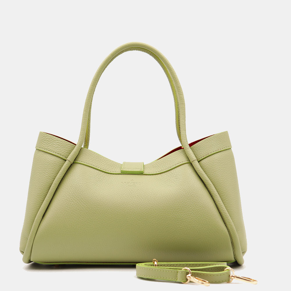 Borsa Donna a Mano VIAVERDI in Pelle Verde Made in Italy linea Cortona