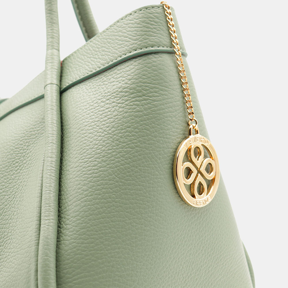 Borsa Donna a Spalla VIAVERDI in Pelle Verde Menta Made in Italy linea Cortona