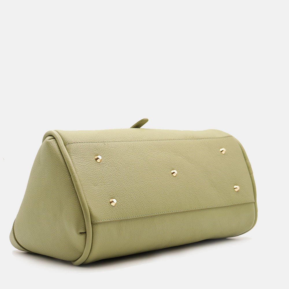 Borsa Donna a Spalla VIAVERDI in Pelle Verde Salvia Made in Italy linea Cortona