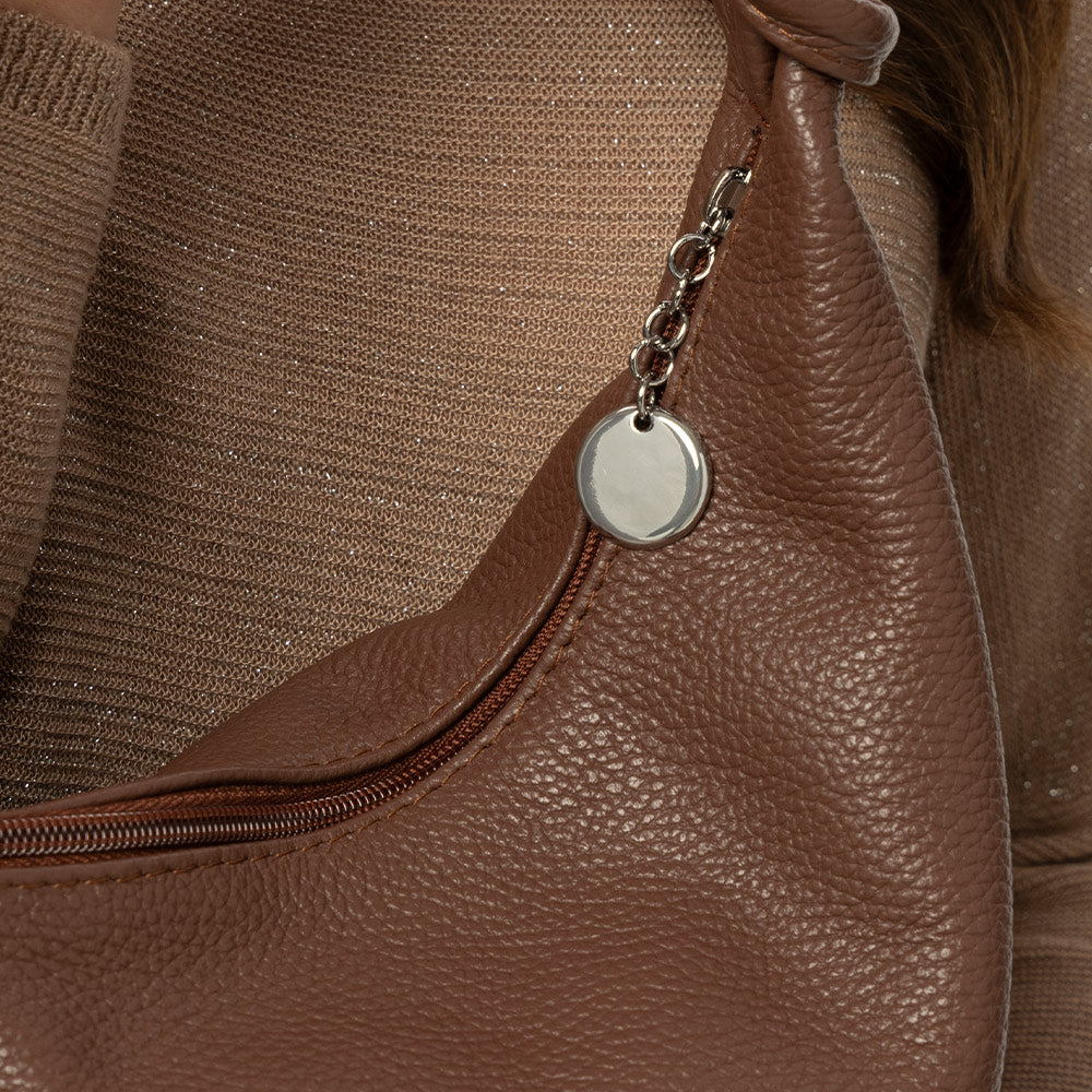 Borsa Hobo in Pelle Marrone VIAVERDI Made in Italy