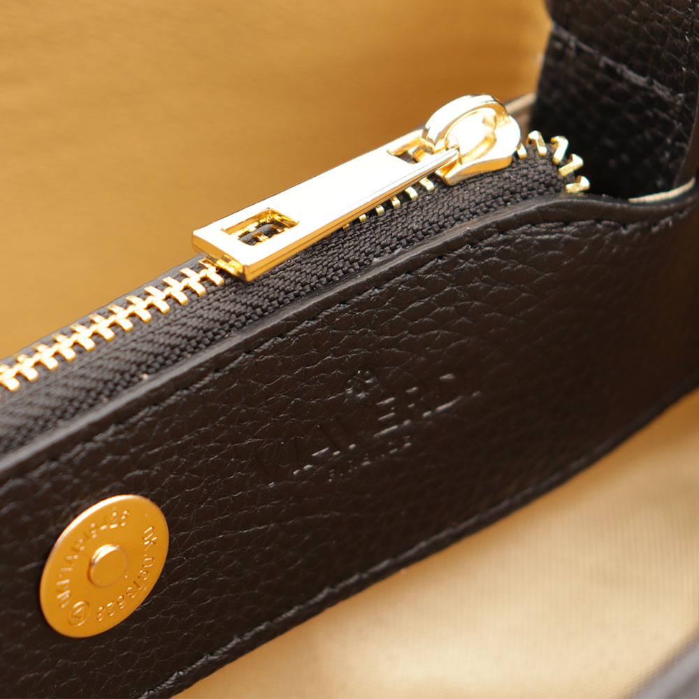 Borsa Donna Secchiello a Mano VIAVERDI in Pelle Nera e Rafia Made in Italy linea Fiesole