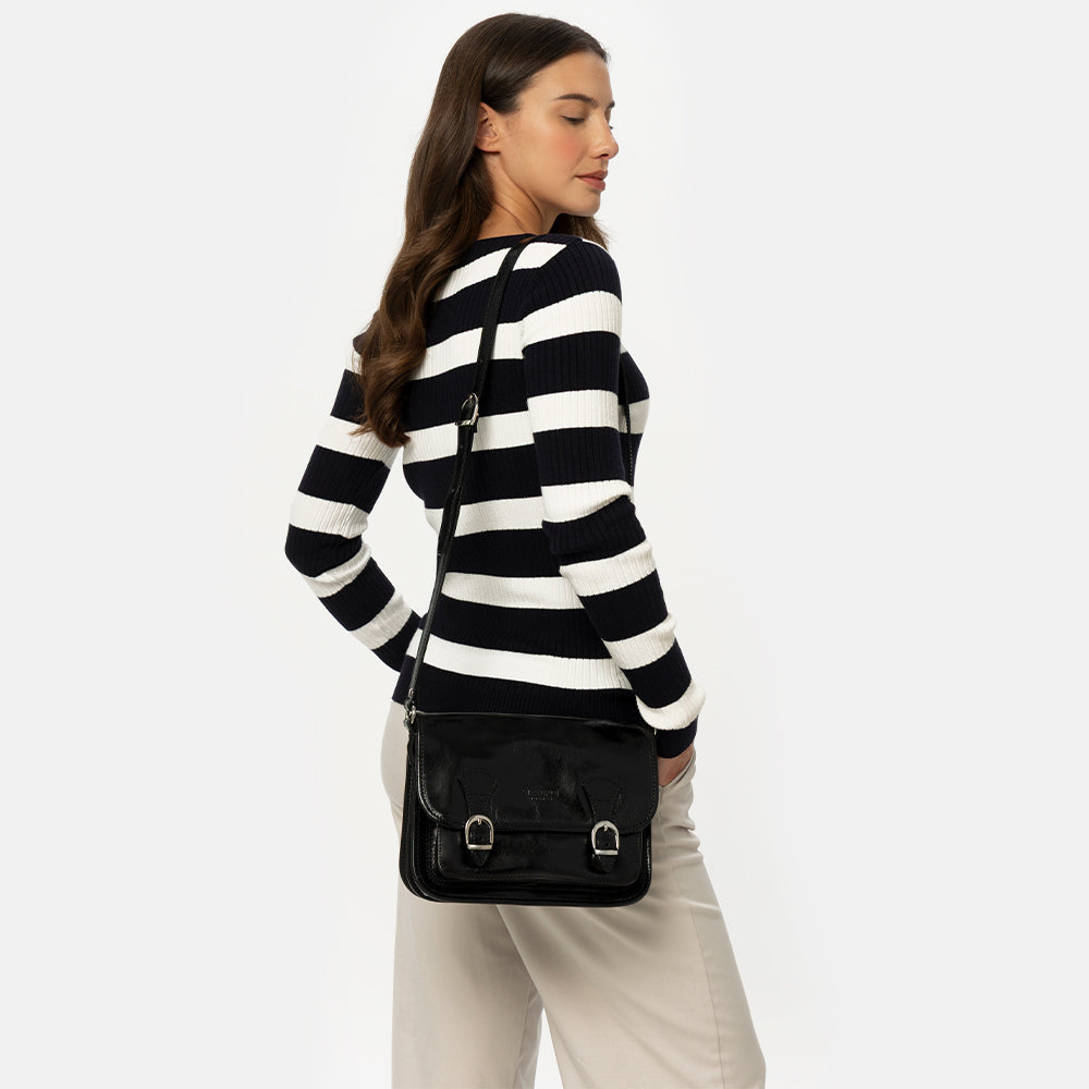 Borsa a tracolla VIAVERDI in Pelle Marrone Made in Italy linea Firenze