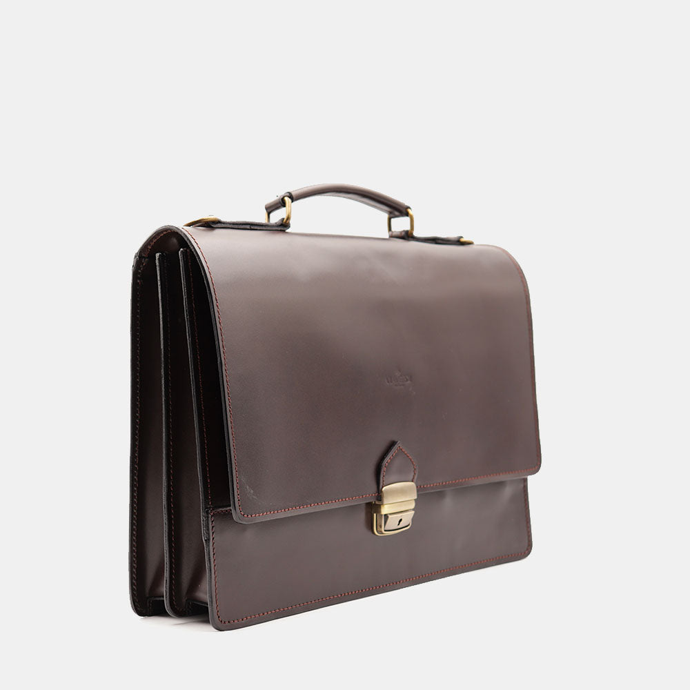 Cartella in Pelle Testa di Moro VIAVERDI Made in Italy - 2 Soffietti porta Pc 15.6