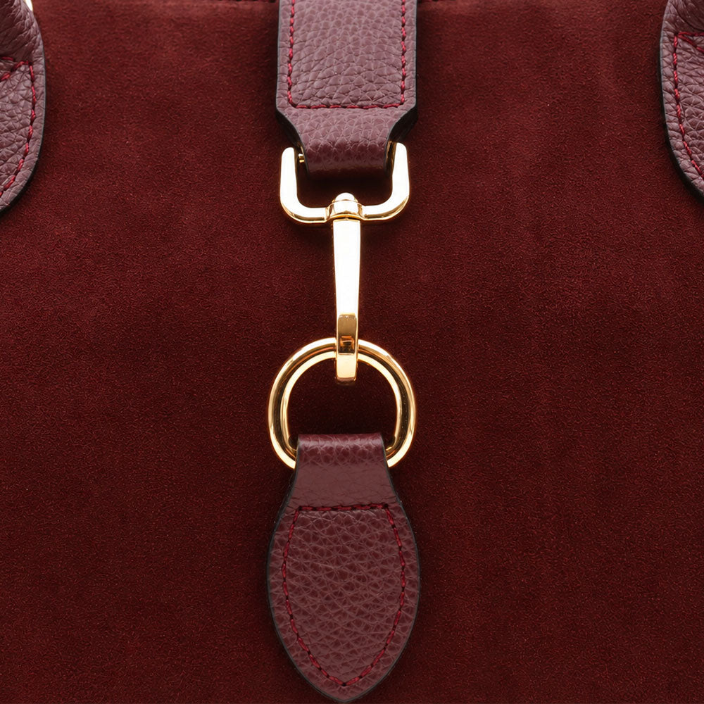 Borsa a Spalla VIAVERDI in Pelle e Camoscio Bordeaux Made in Italy linea Certaldo
