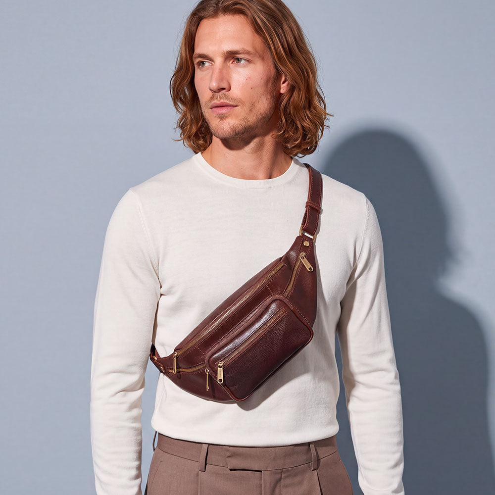 Marsupio in Pelle Testa di Moro VIAVERDI Made in Italy linea Firenze