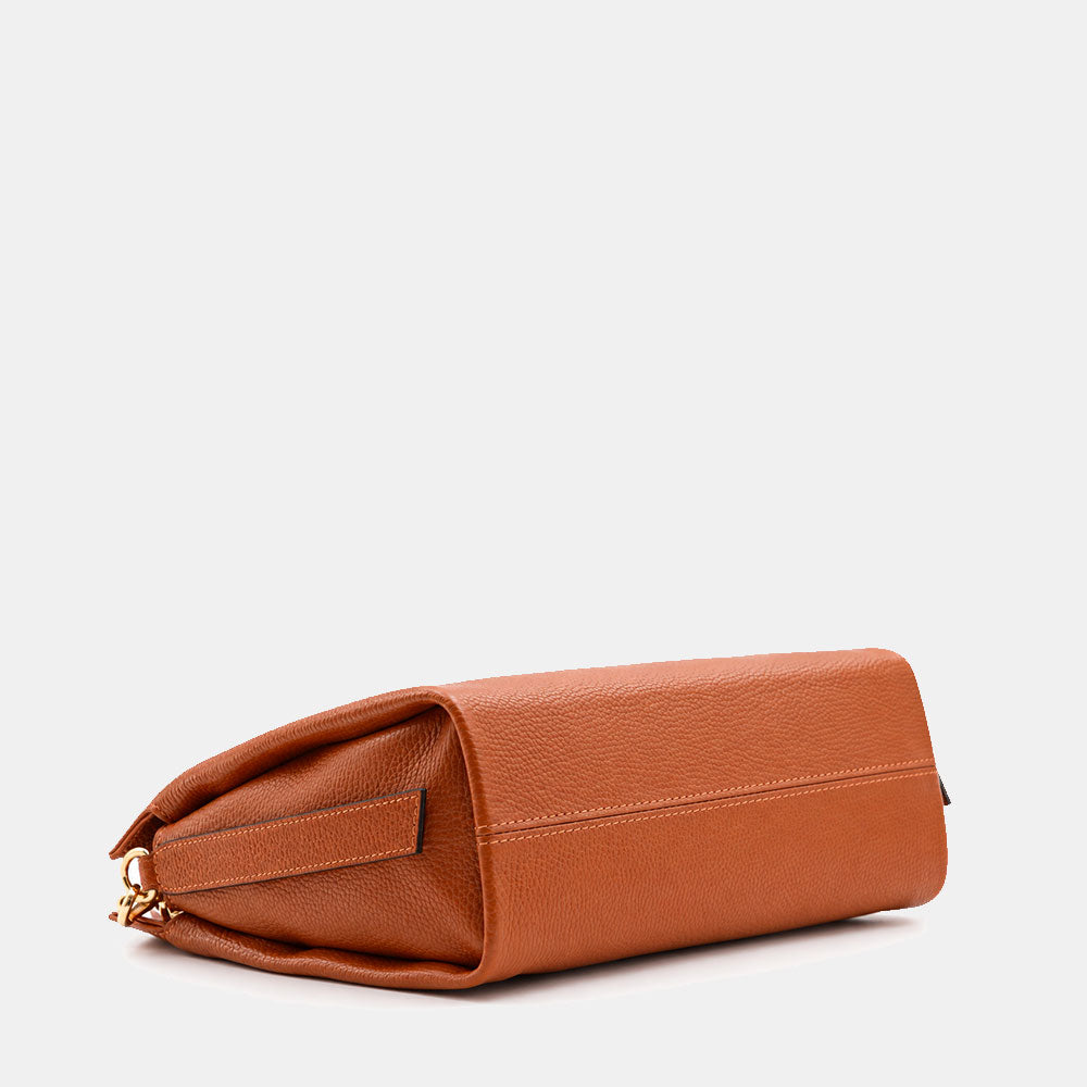 Borsa a Spalla in Pelle Marrone VIAVERDI Made in Italy linea Monteriggioni