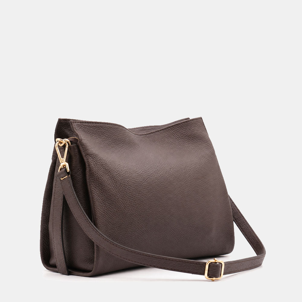 Borsa a Spalla in Pelle Testa di Moro VIAVERDI Made in Italy linea Monteriggioni