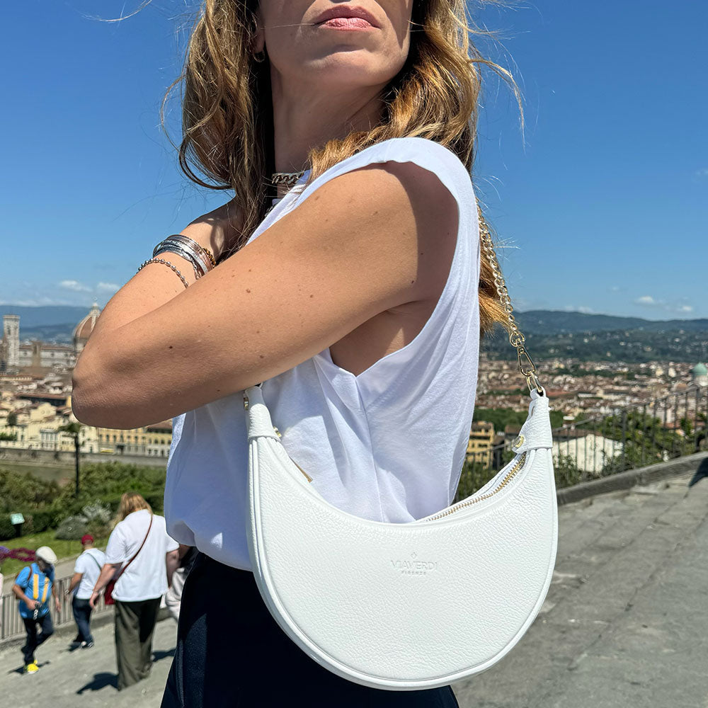 Borsa a Tracolla in Pelle Fucsia VIAVERDI Made in Italy