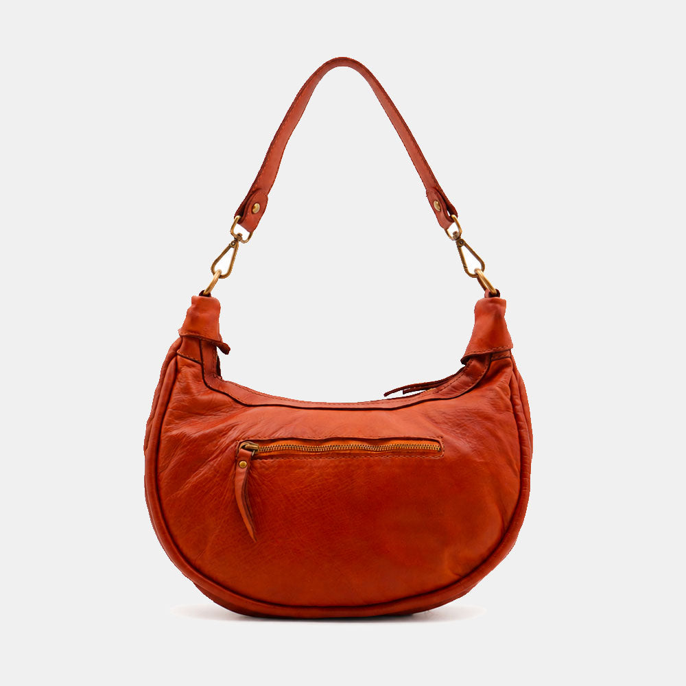 Borsa a Spalla VIAVERDI in Pelle color Cuoio Made in Italy linea Tuscany