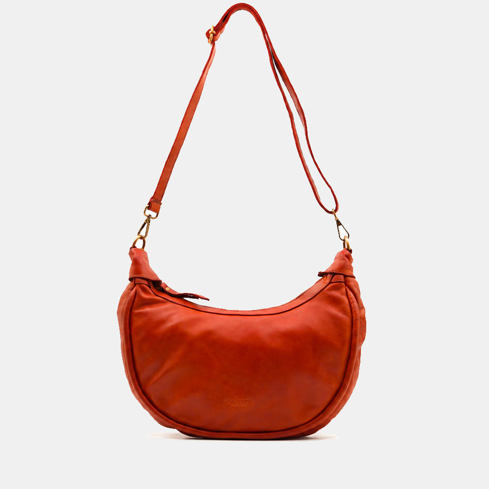 Borsa a Spalla VIAVERDI in Pelle color Cuoio Made in Italy linea Tuscany