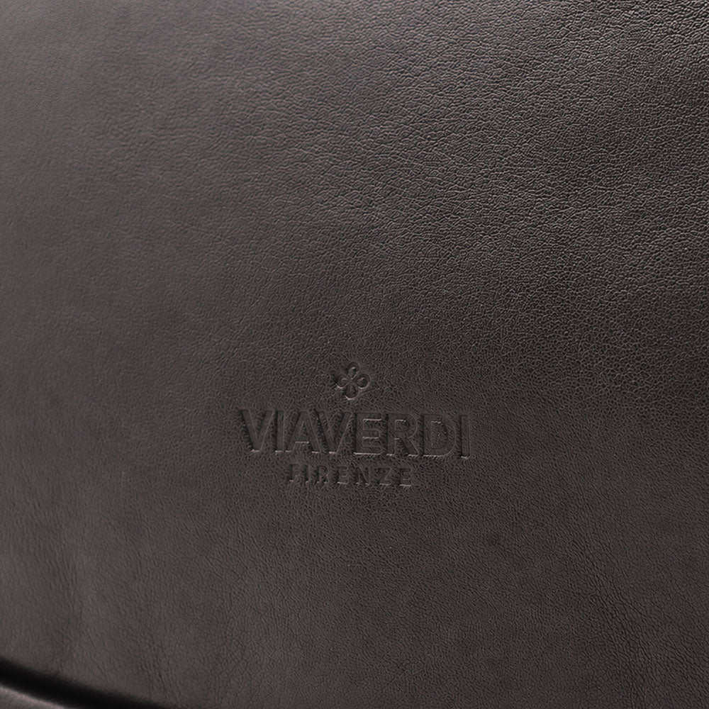 Borsa a Spalla VIAVERDI in Pelle Nera Made in Italy linea Tuscany